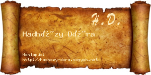 Hadházy Dóra névjegykártya
